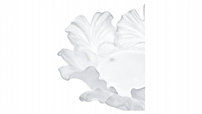 Конфетница Decor de table Гинкго 30 см, хрусталь, белая, п/к