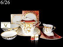 Столовый сервиз на 6 персон Tosca Bordeaux Gold