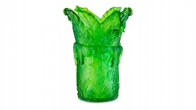 Ваза Decor de table Пантера 30 см, хрусталь, зеленая, п/к